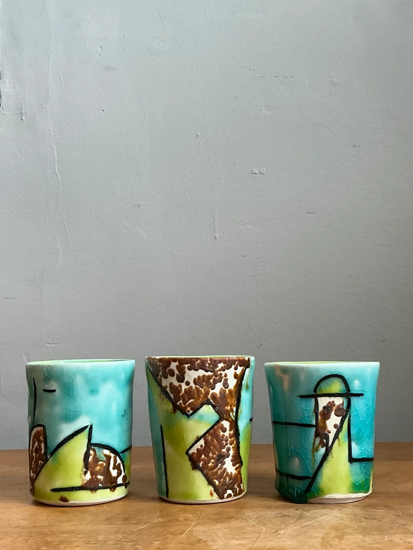 Vintage Hand-Painted Ceramic Cups — additional photo 4