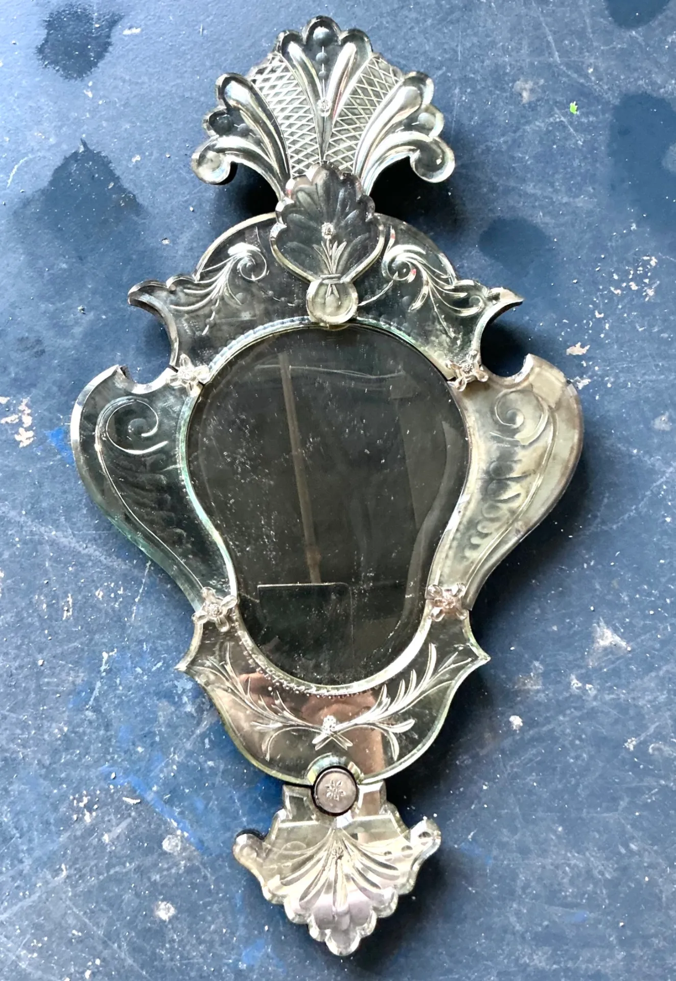 Vintage Venetian Glass Plume Wall Mirror — additional photo 3