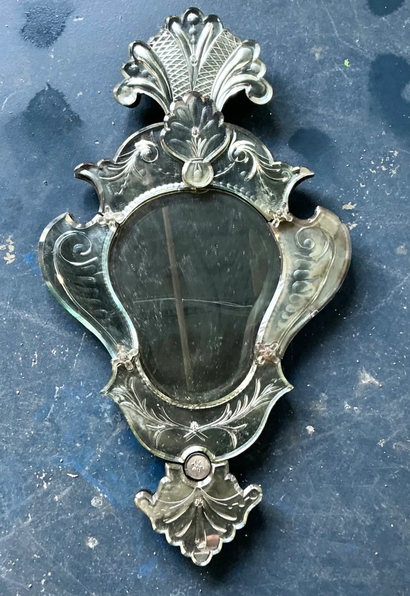 Vintage Venetian Glass Plume Wall Mirror — additional photo 6