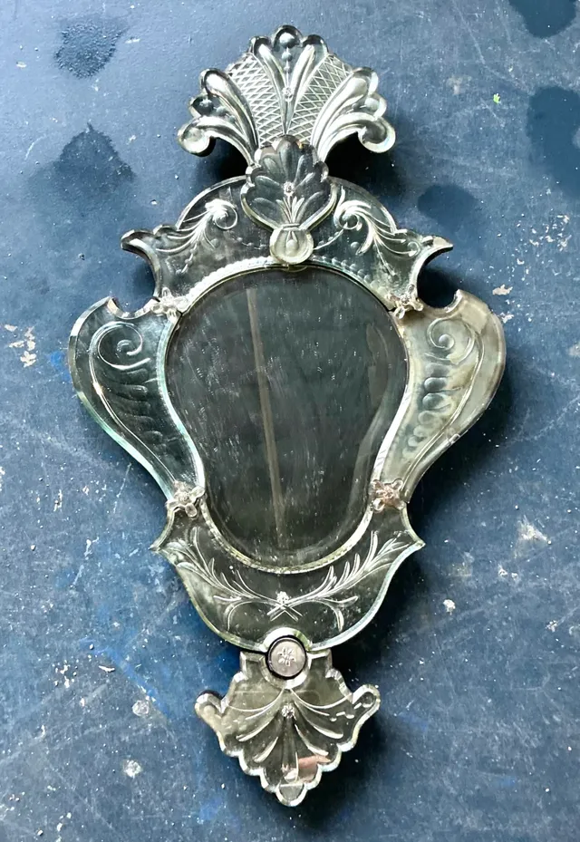 Vintage Venetian Glass Plume Wall Mirror — additional photo 2