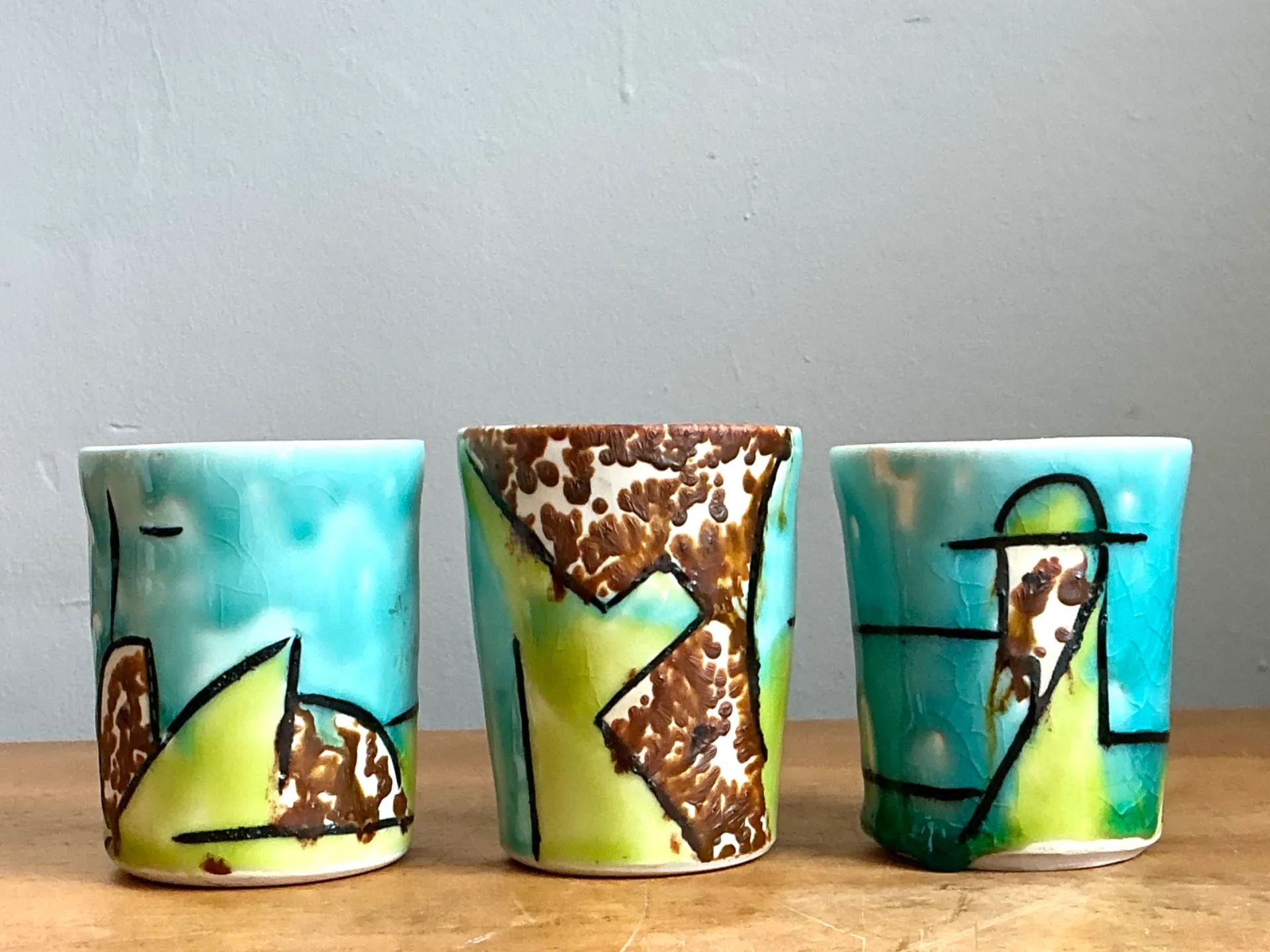 Vintage Hand-Painted Ceramic Cups — additional photo 8