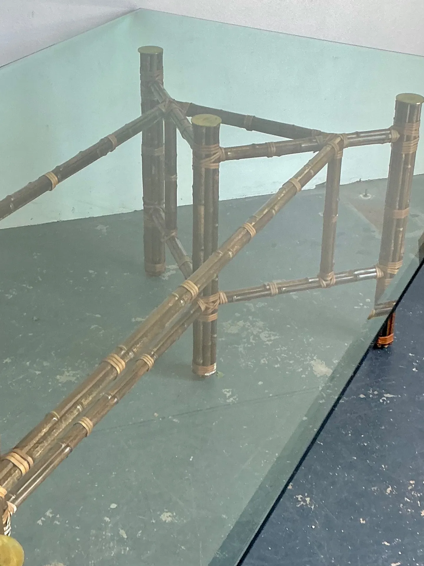 Vintage McGuire Rattan and Glass Dining Table — additional photo 8