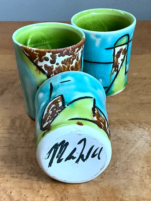 Vintage Hand-Painted Ceramic Cups — additional photo 5