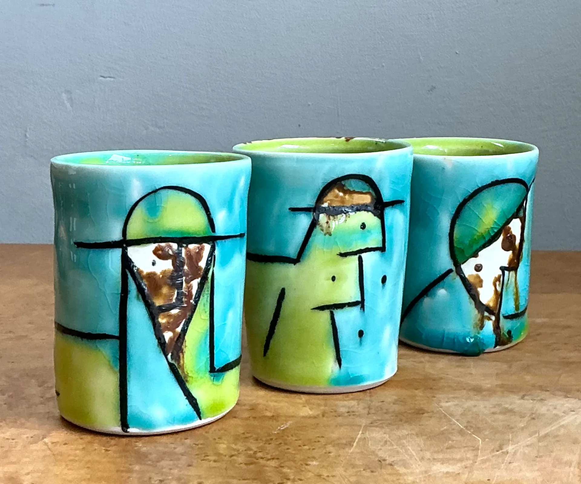 Vintage Hand-Painted Ceramic Cups — additional photo 7