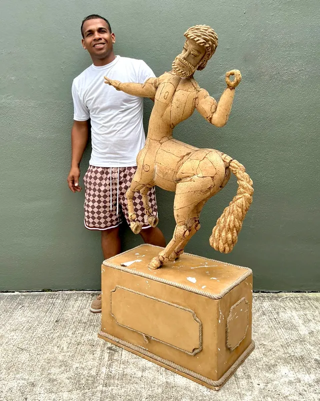 Vintage Monumental Cork Centaur Sculpture — additional photo 3