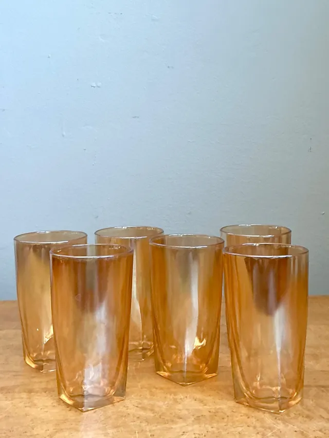 Vintage Amber Glass Tumblers - Set of 6 — additional photo 5