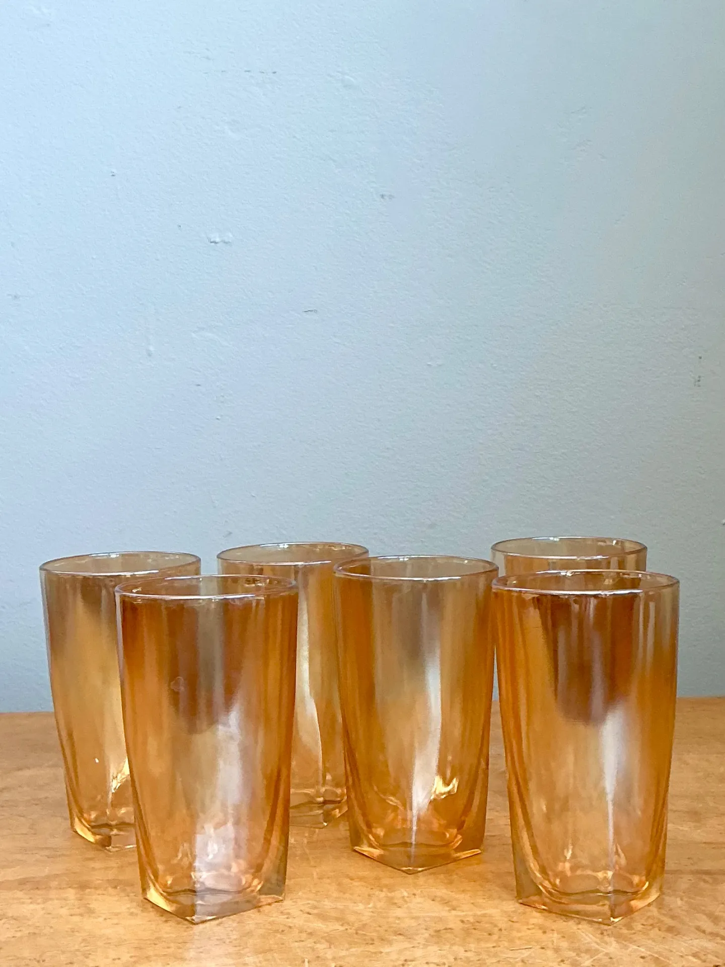 Vintage Amber Glass Tumblers - Set of 6 — additional photo 7