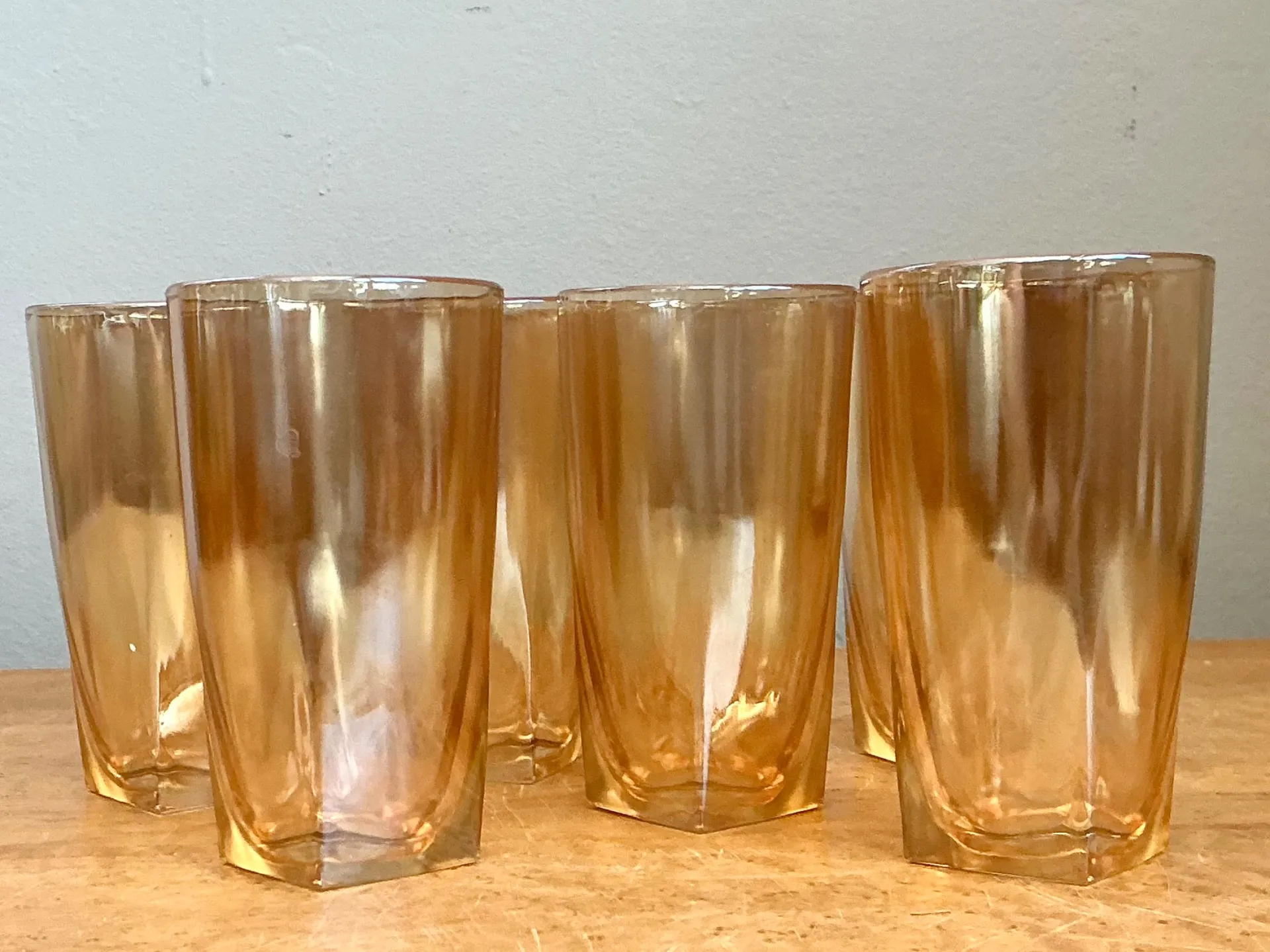 Vintage Amber Glass Tumblers - Set of 6 — additional photo 6
