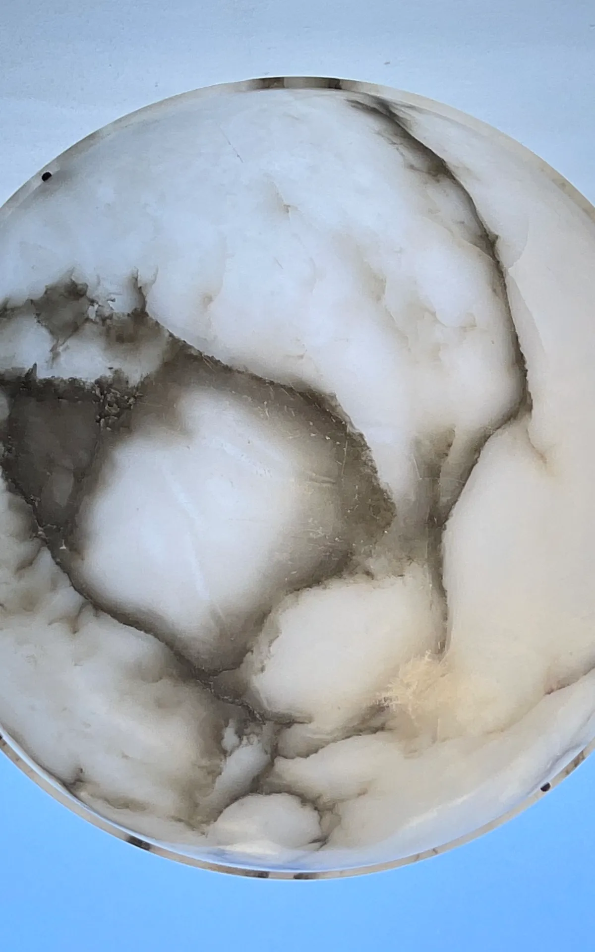 Vintage Alabaster Bowl Pendant Light — additional photo 3