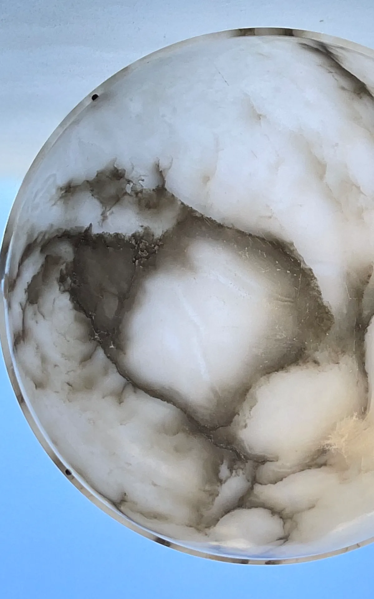 Vintage Alabaster Bowl Pendant Light