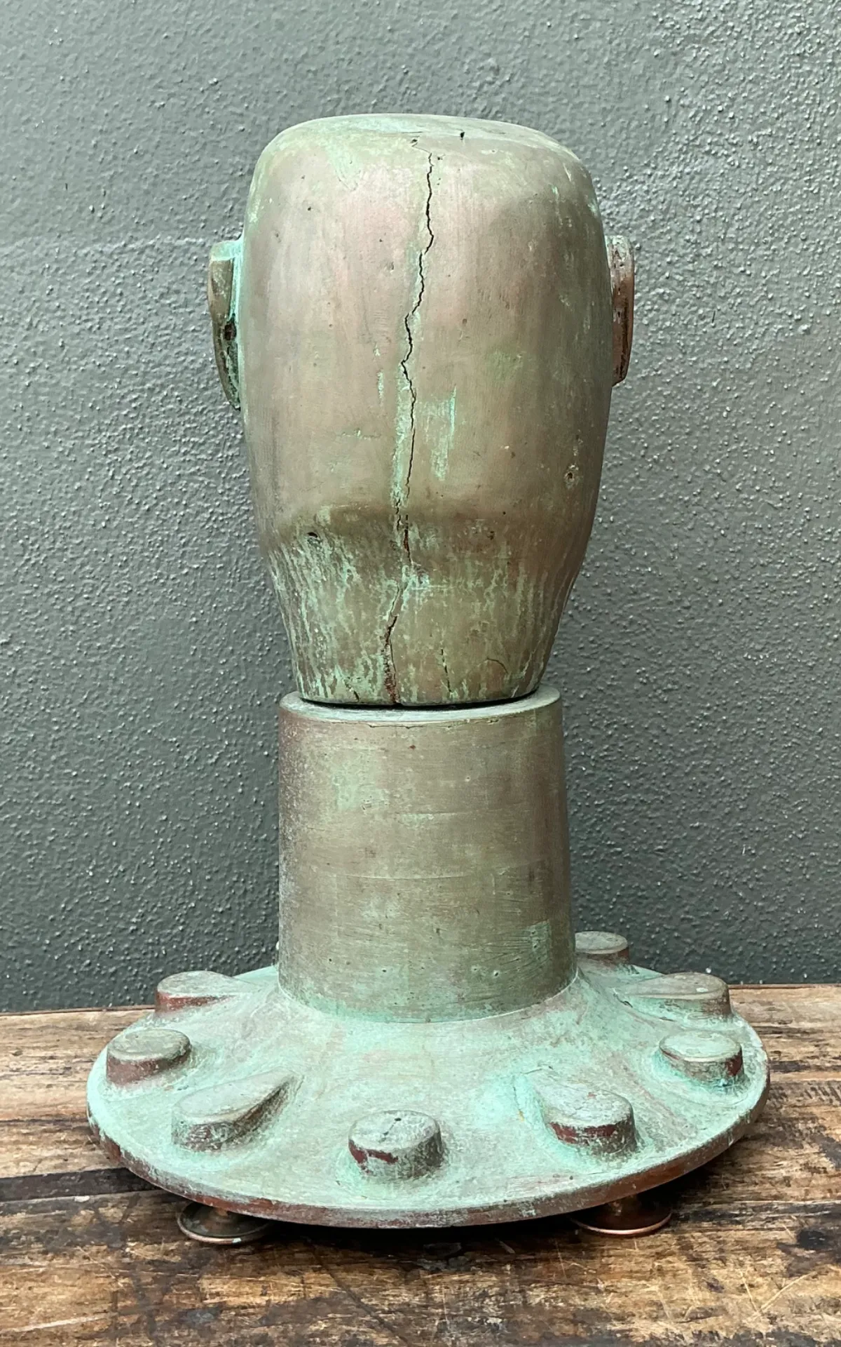 Vintage Steampunk Patinated Resin Bust Of Man — additional photo 5