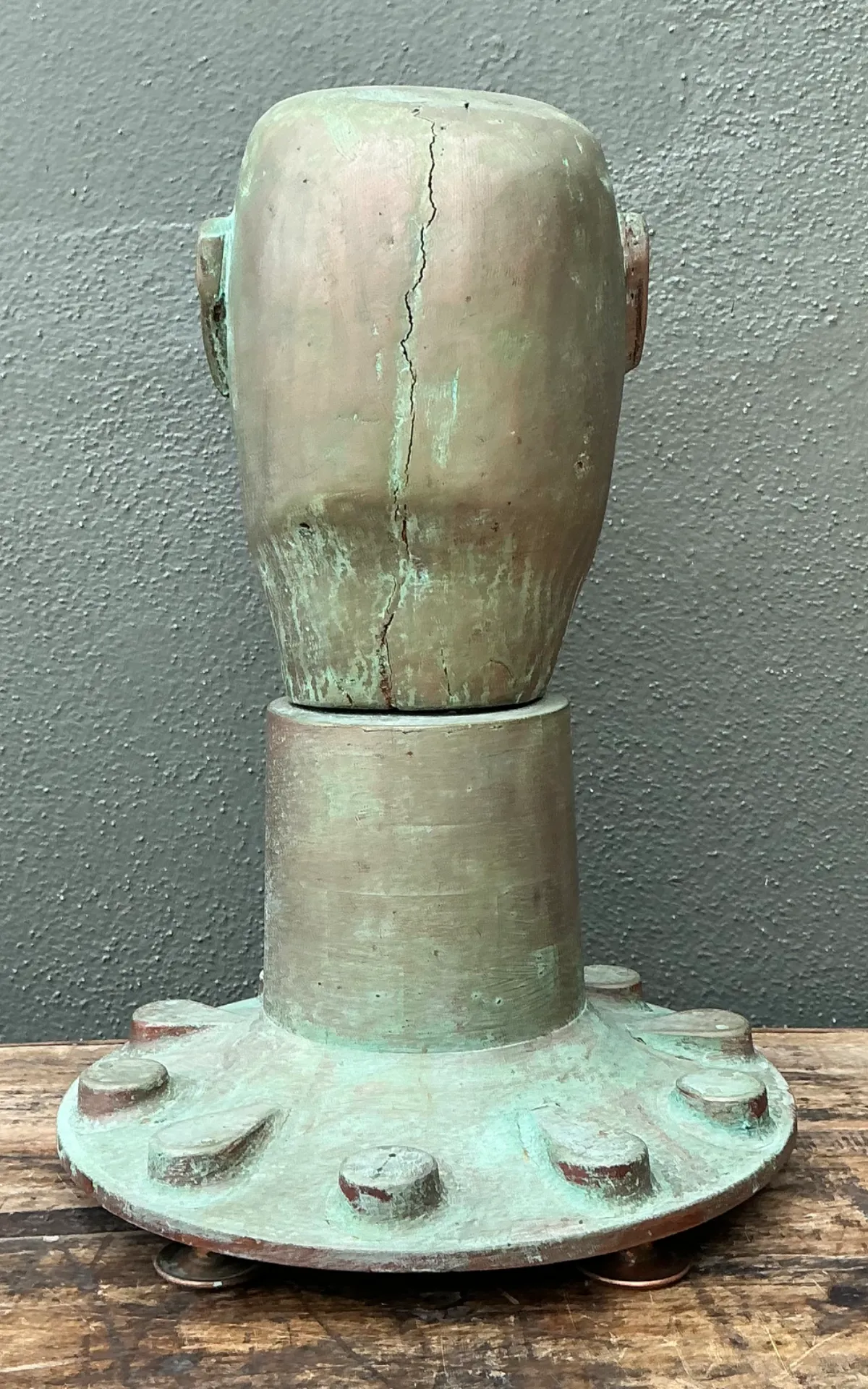 Vintage Steampunk Patinated Resin Bust Of Man — additional photo 8