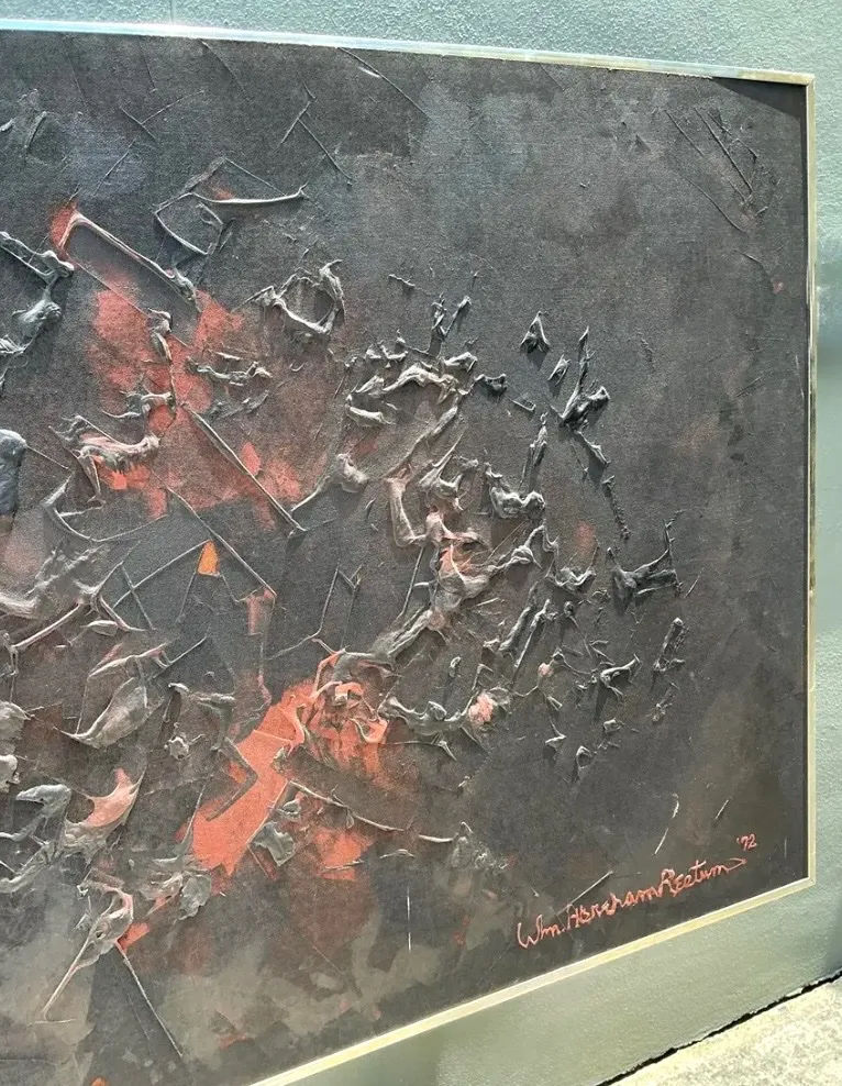 Vintage Monumental 1972 Abstract Textured Painting by William Hertrich — additional photo 7