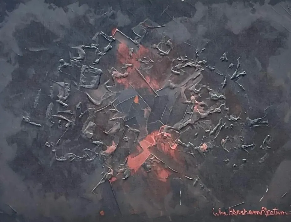 Vintage Monumental 1972 Abstract Textured Painting by William Hertrich — additional photo 5