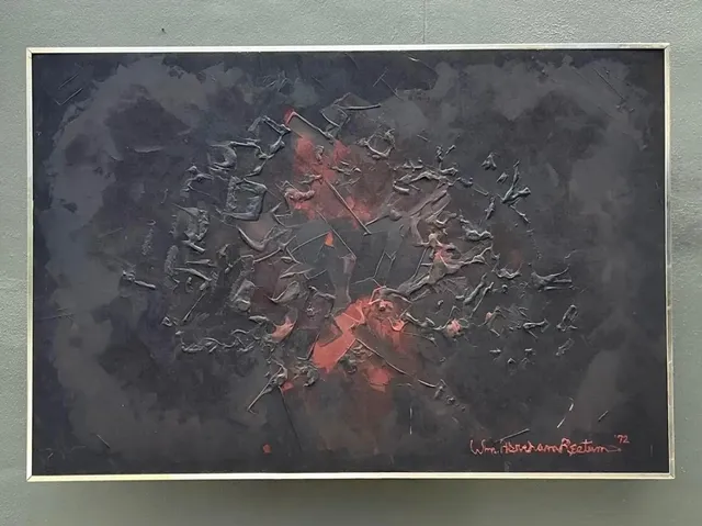 Vintage Monumental 1972 Abstract Textured Painting by William Hertrich — additional photo 6