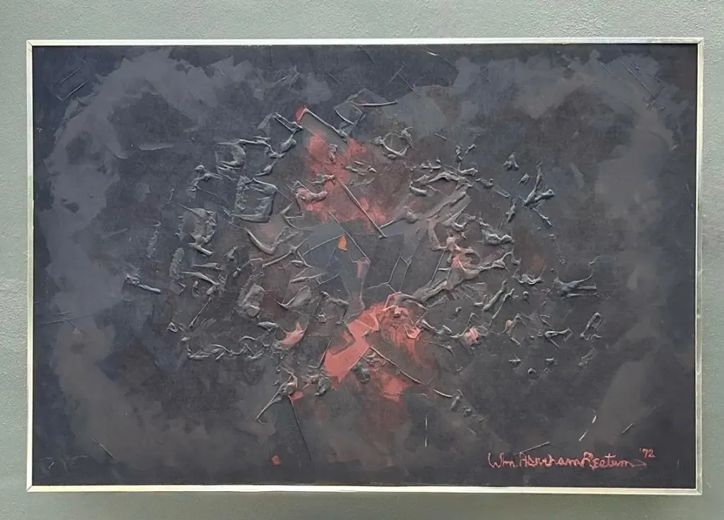 Vintage Monumental 1972 Abstract Textured Painting by William Hertrich — additional photo 2