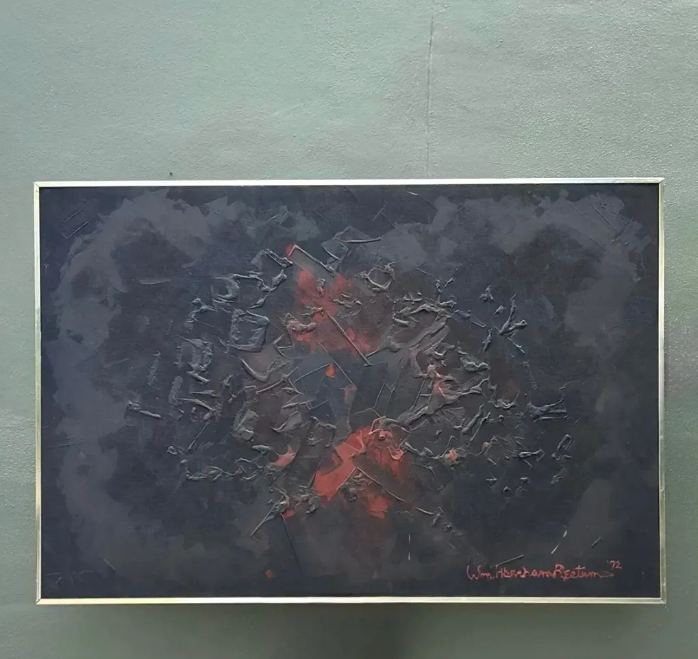Vintage Monumental 1972 Abstract Textured Painting by William Hertrich — additional photo 4