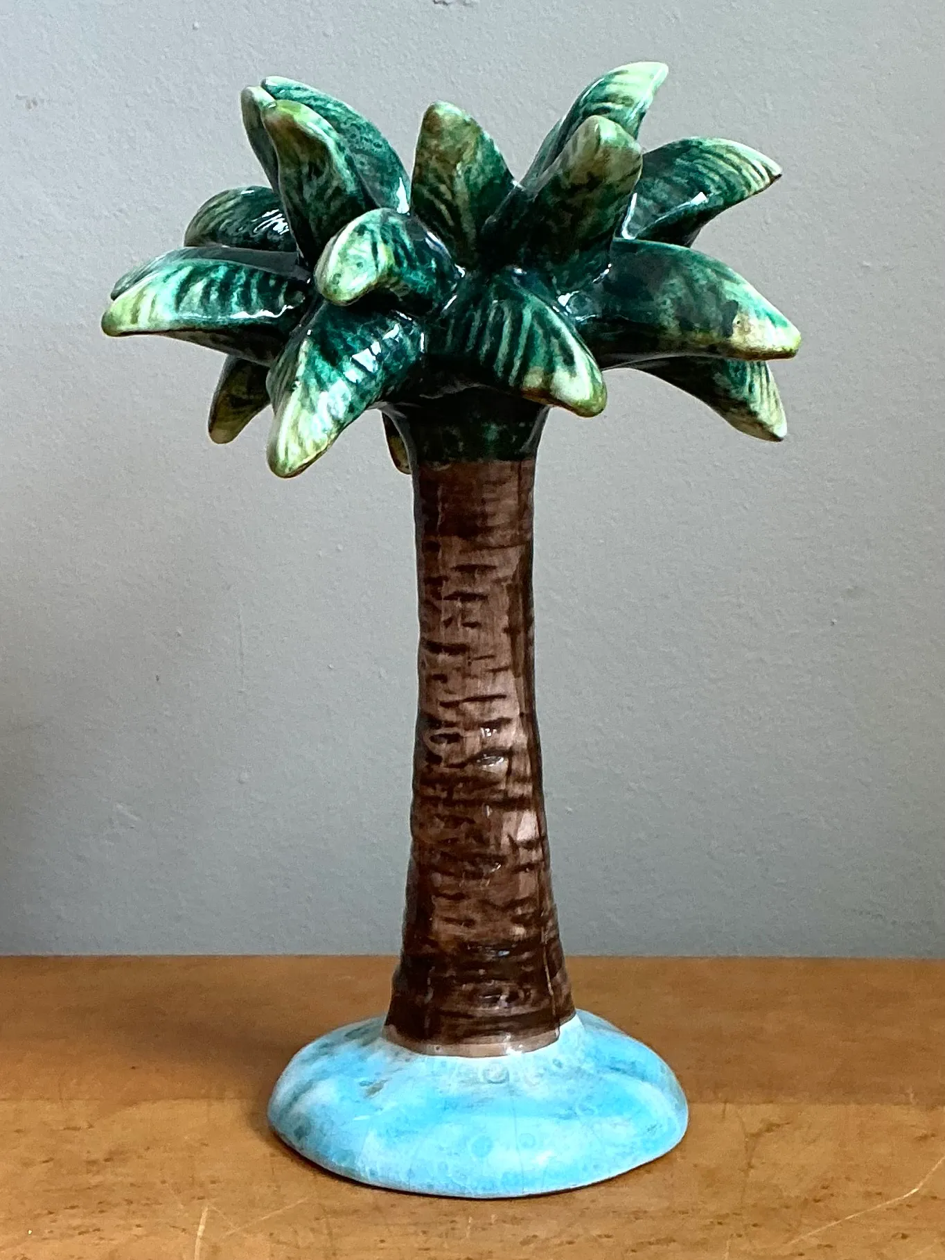 Vintage Ceramic Palm Tree Candlestick — additional photo 6