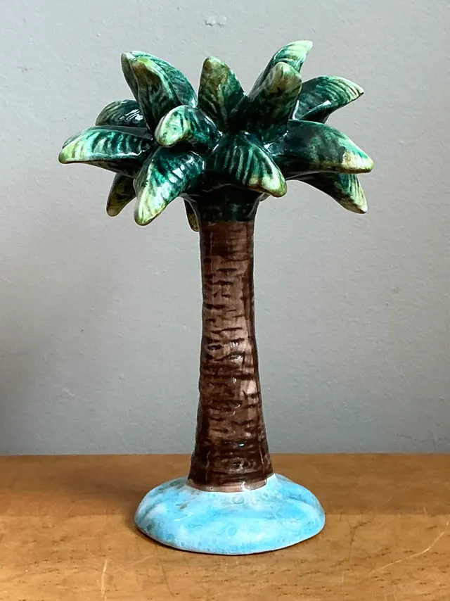 Vintage Ceramic Palm Tree Candlestick — additional photo 3