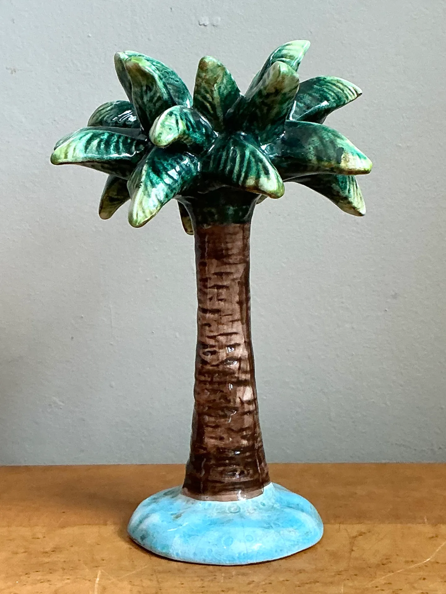 Vintage Ceramic Palm Tree Candlestick — additional photo 4