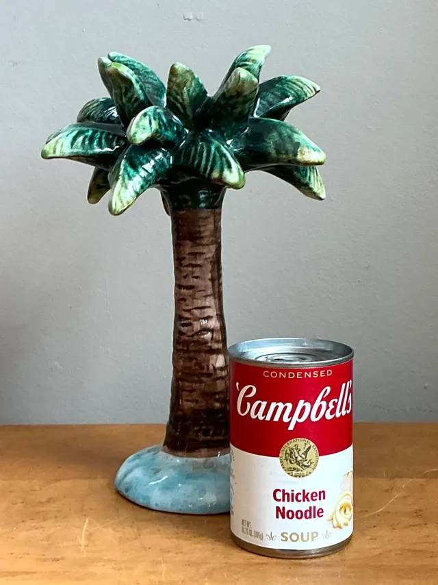 Vintage Ceramic Palm Tree Candlestick — additional photo 2
