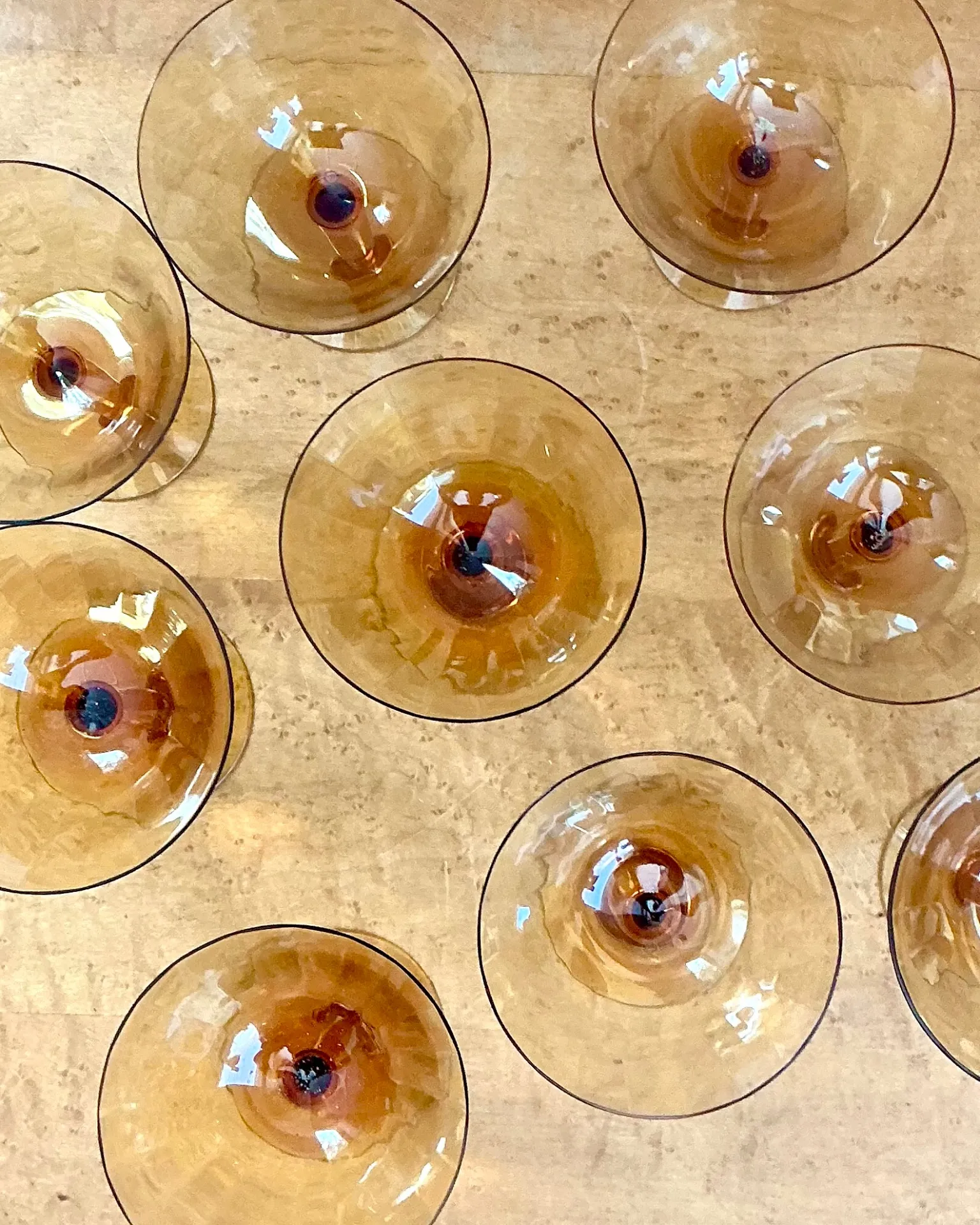 Vintage Amber Glass Coupes - Set of 9 — additional photo 8