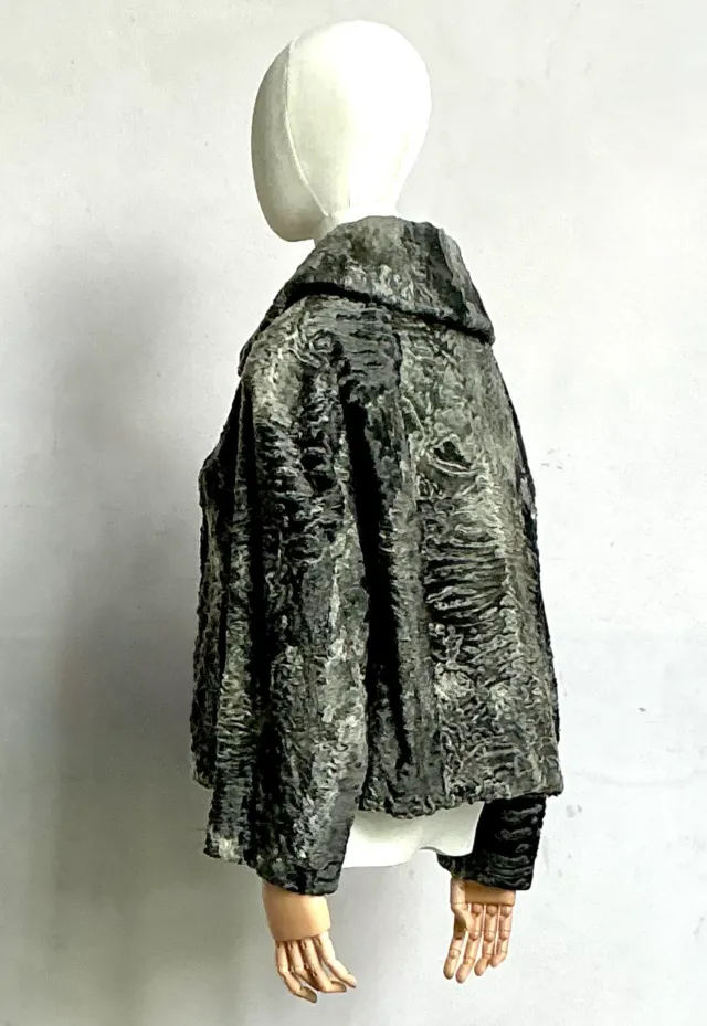 Vintage Textured Cropped Lamb Jacket — additional photo 2