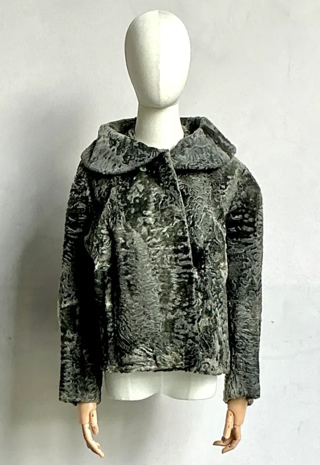 Vintage Textured Cropped Lamb Jacket — additional photo 1