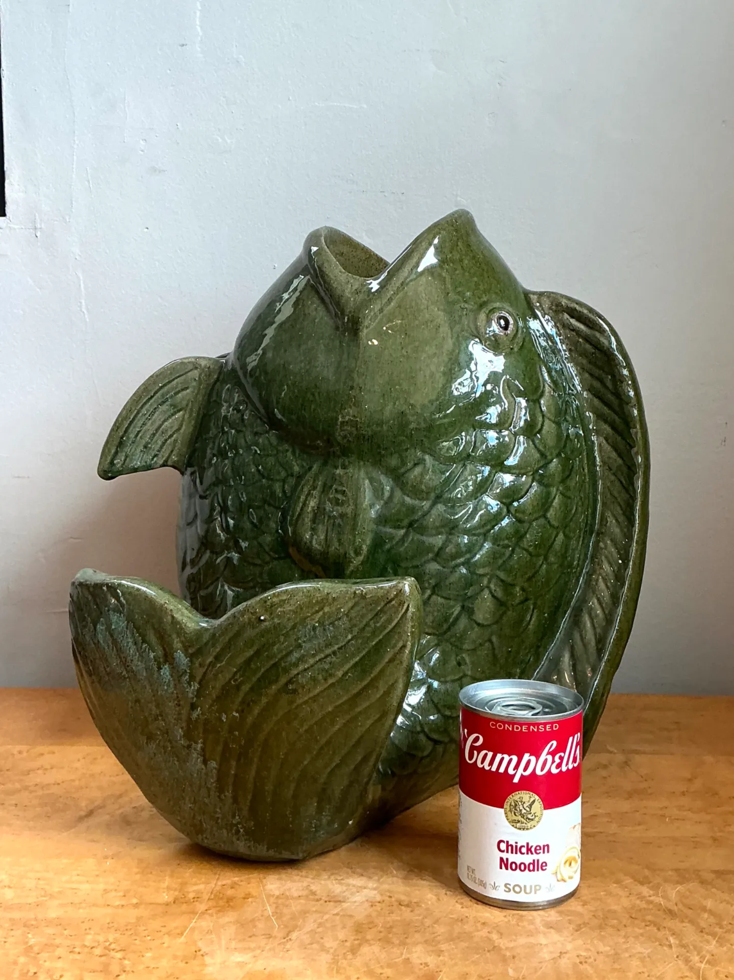 Vintage Sculptural Fish Ceramic Floor Vase — additional photo 4