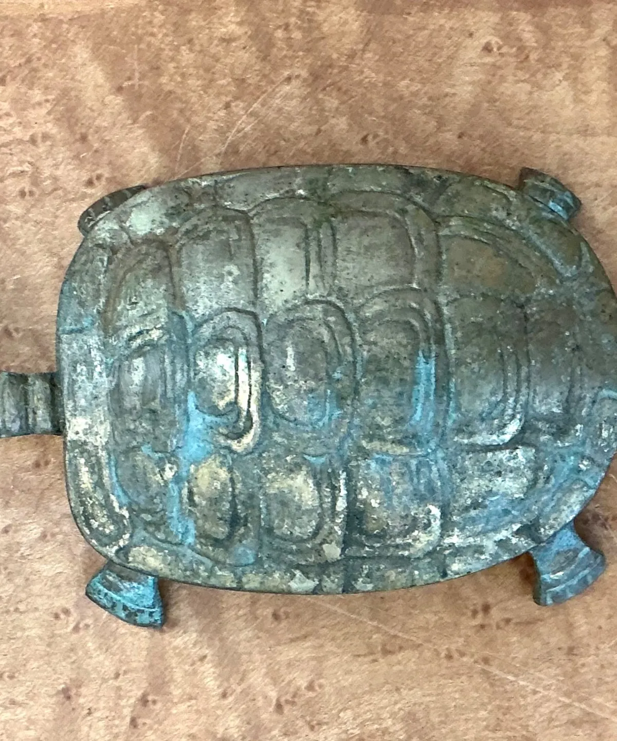 Vintage Patinated Metal Turtle Trinket Box — additional photo 5