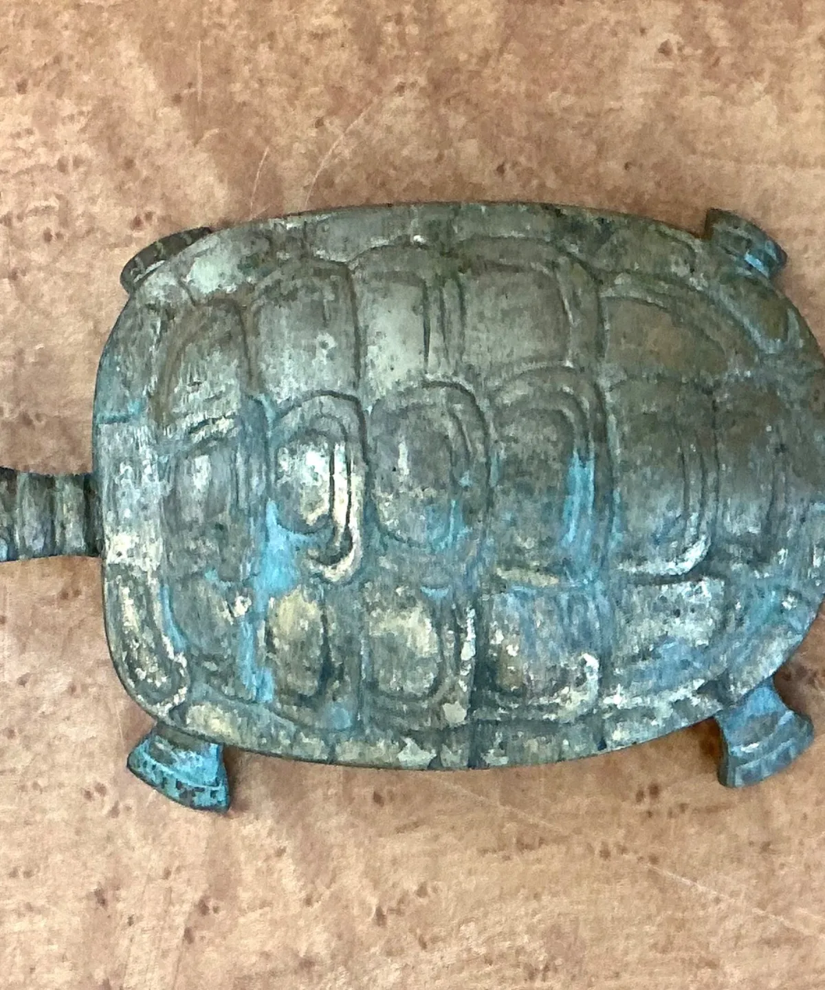 Vintage Patinated Metal Turtle Trinket Box — additional photo 3