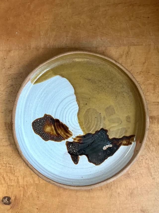 Vintage Abstract Glazed Ceramic Plate — additional photo 3