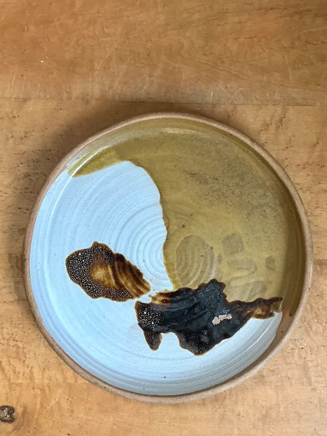 Vintage Abstract Glazed Ceramic Plate — additional photo 7