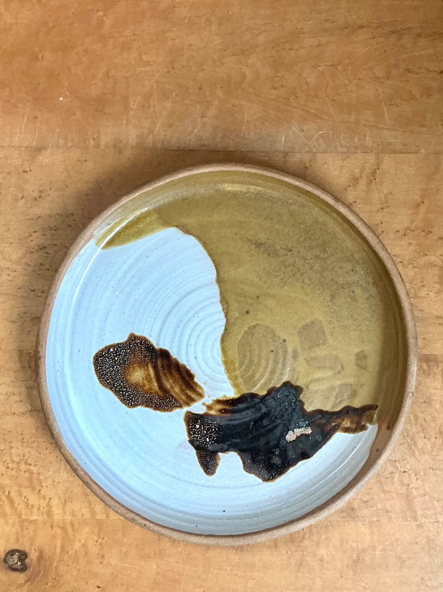 Vintage Abstract Glazed Ceramic Plate — additional photo 5