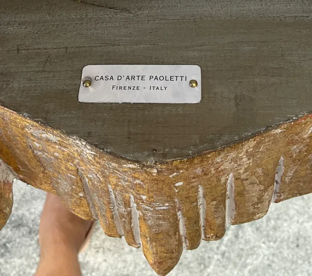Vintage Casa D’Arte Paoletti Carved Wood Low Stools — additional photo 4