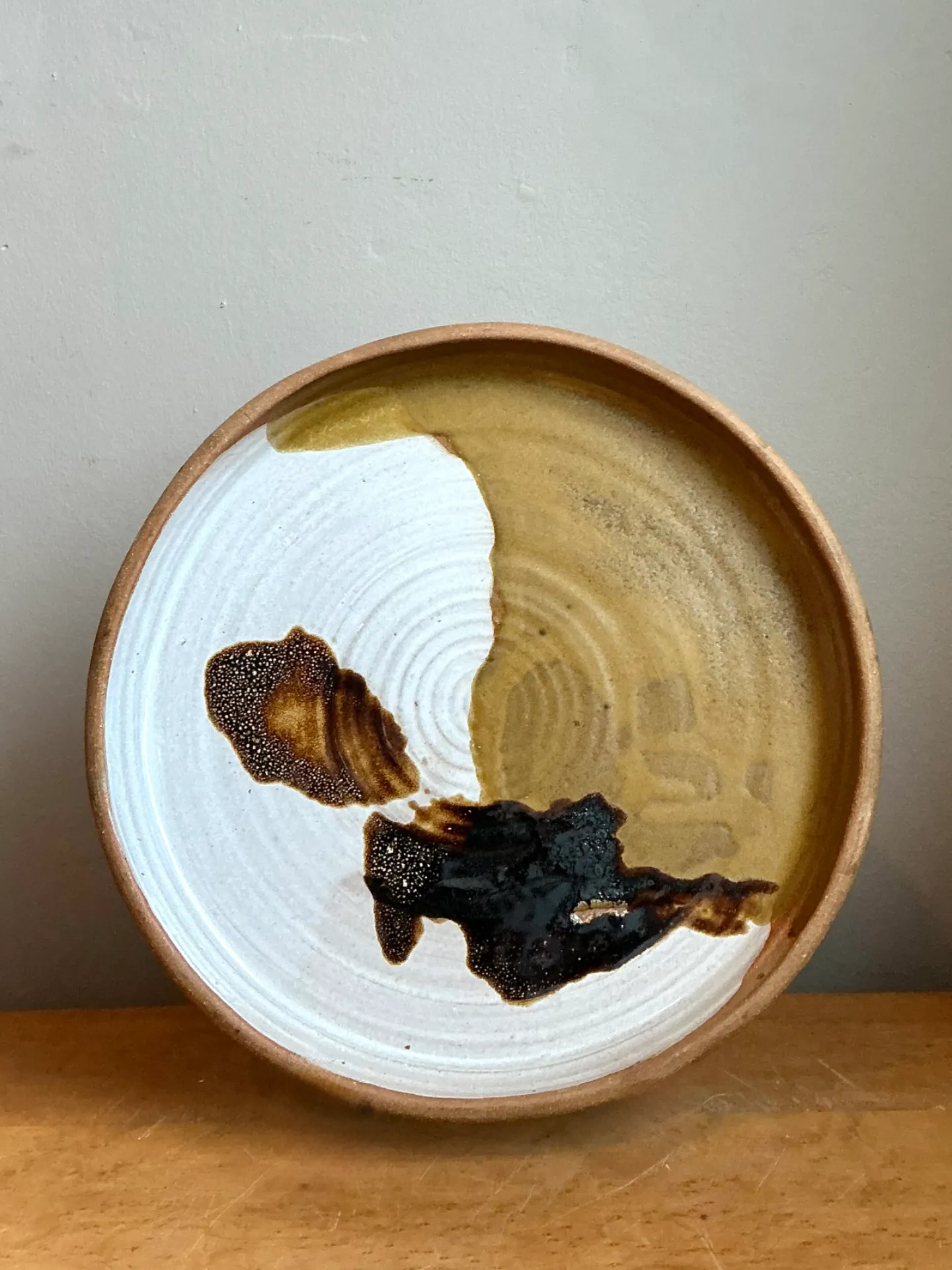 Vintage Abstract Glazed Ceramic Plate — additional photo 6