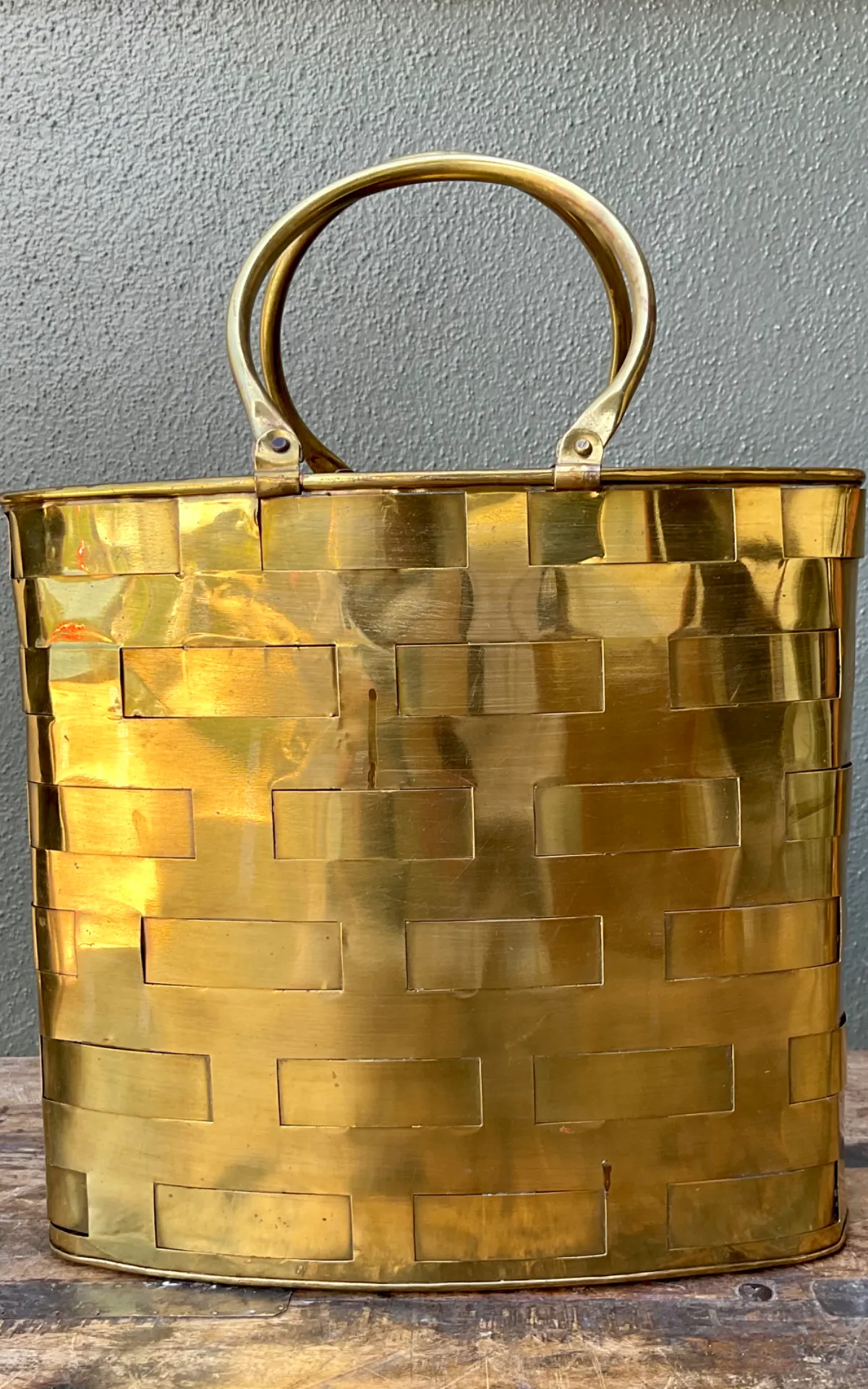 Vintage Brass Woven Basket — additional photo 3