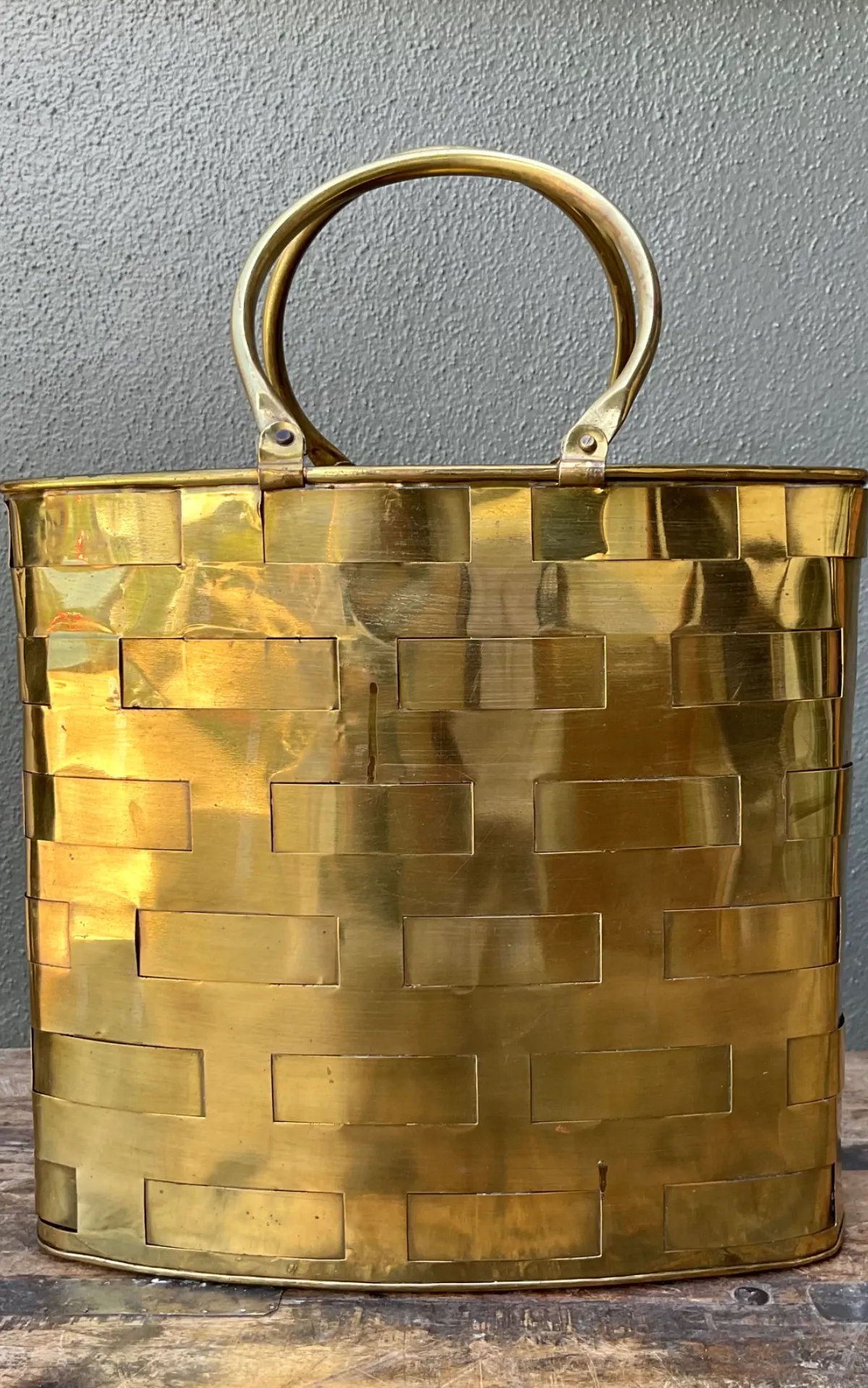 Vintage Brass Woven Basket — additional photo 5