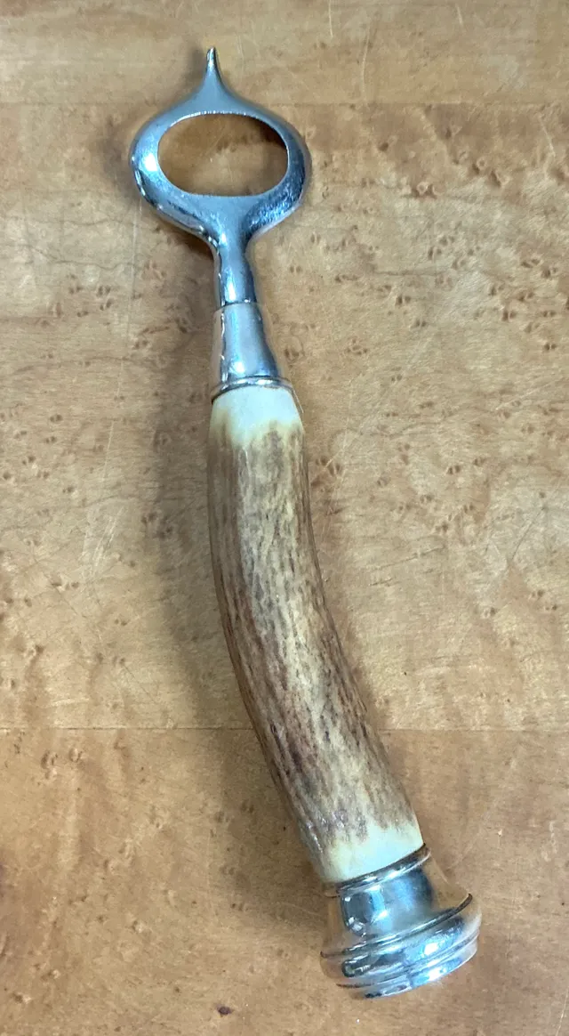 Vintage Horn and Sterling Silver Bottle Opener — additional photo 1