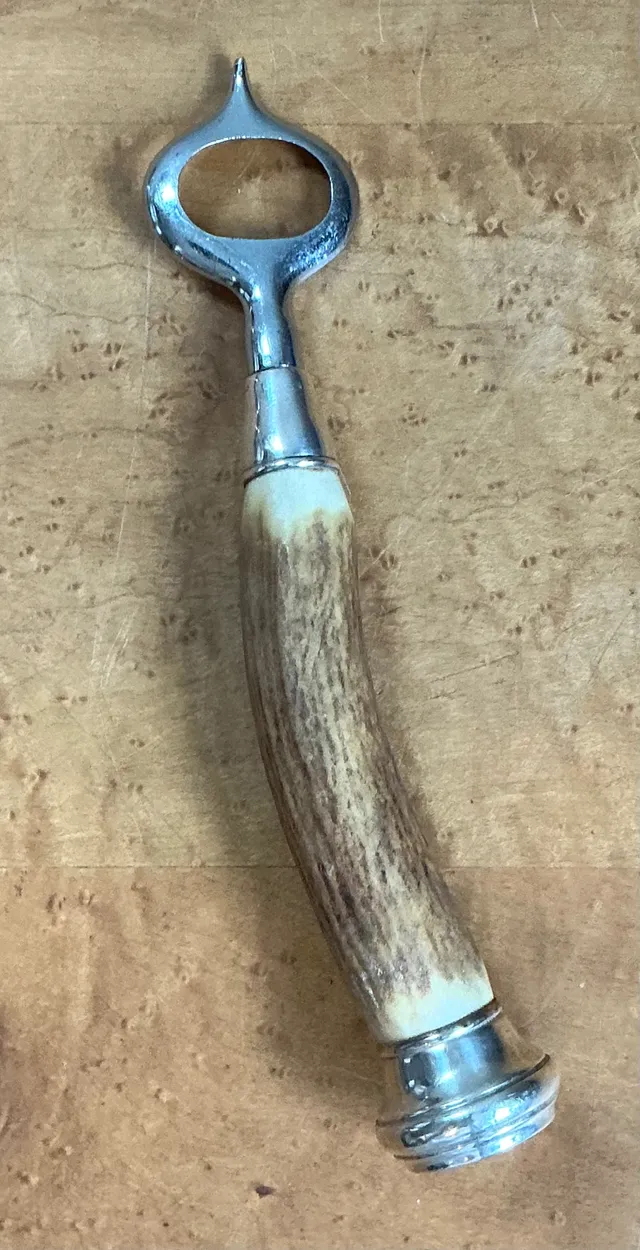 Vintage Horn and Sterling Silver Bottle Opener — additional photo 2