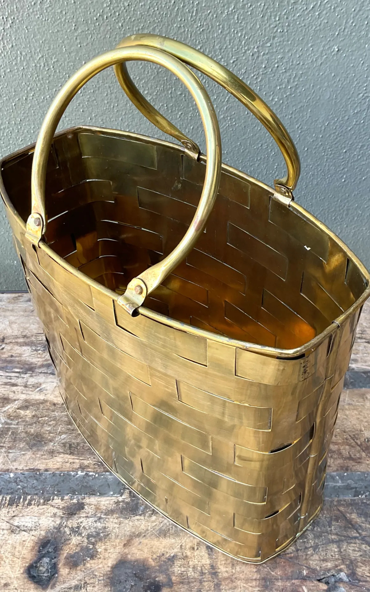 Vintage Brass Woven Basket — additional photo 6