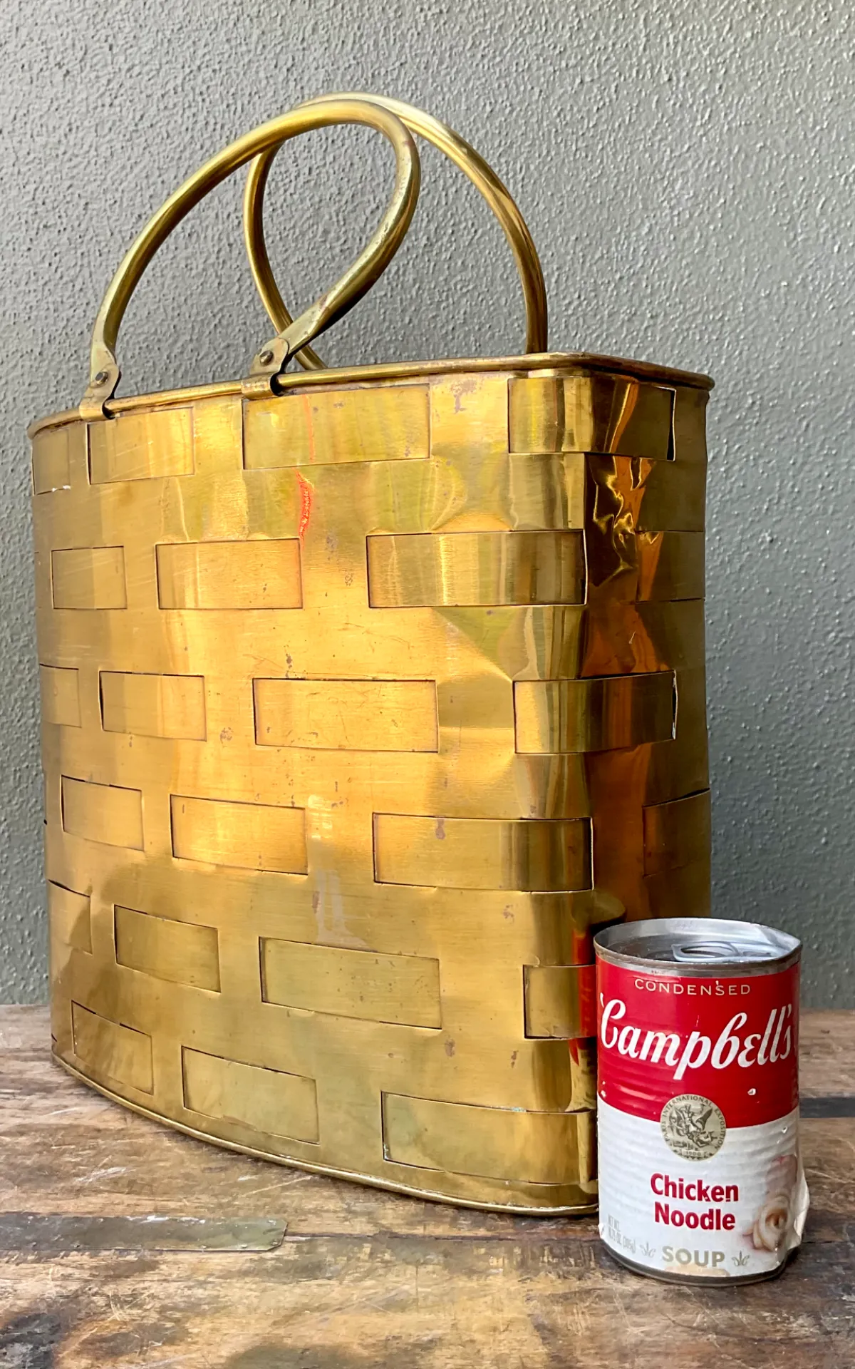 Vintage Brass Woven Basket — additional photo 4