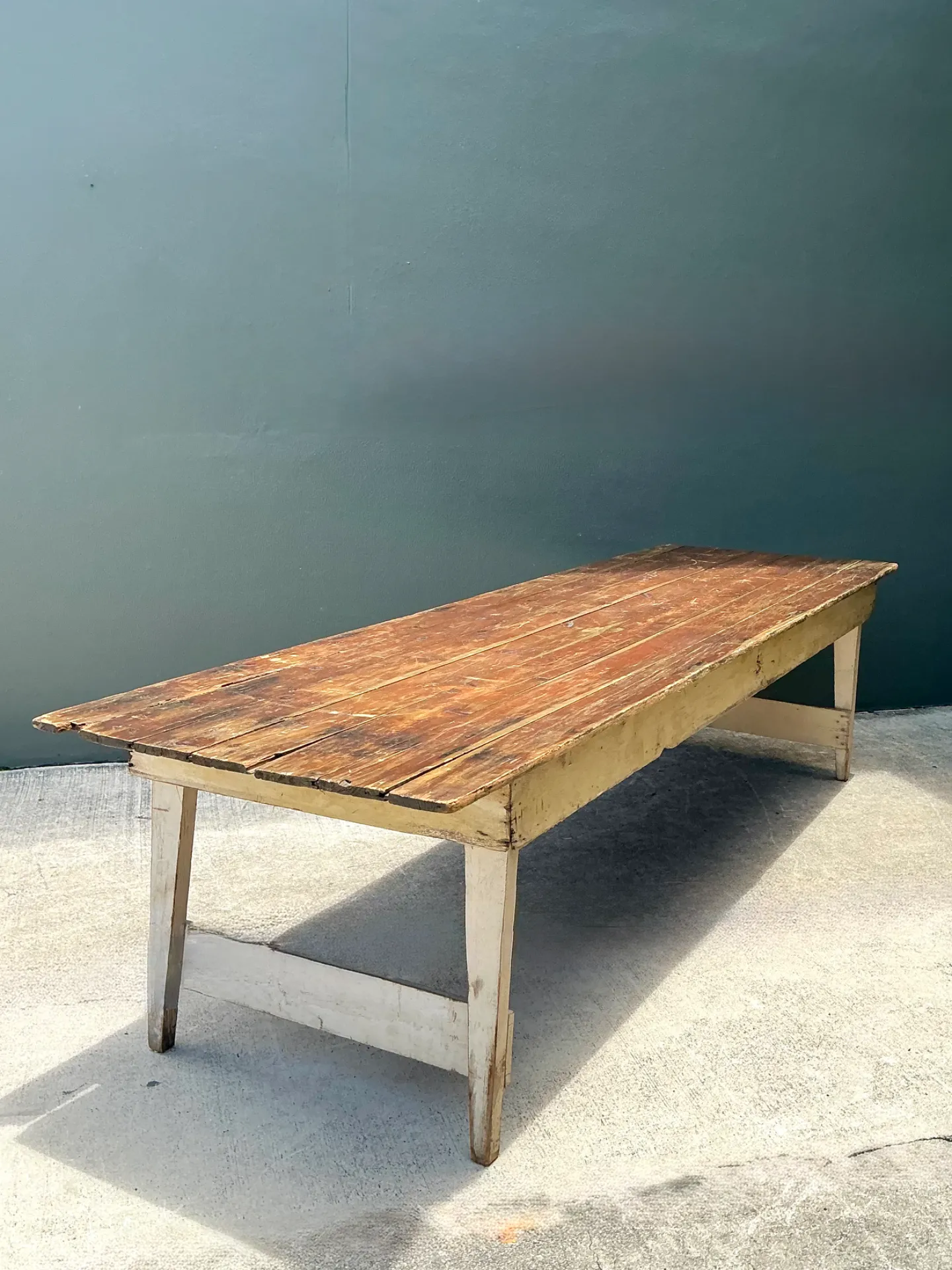 Vintage Rustic Wood Farmhouse Table — additional photo 2