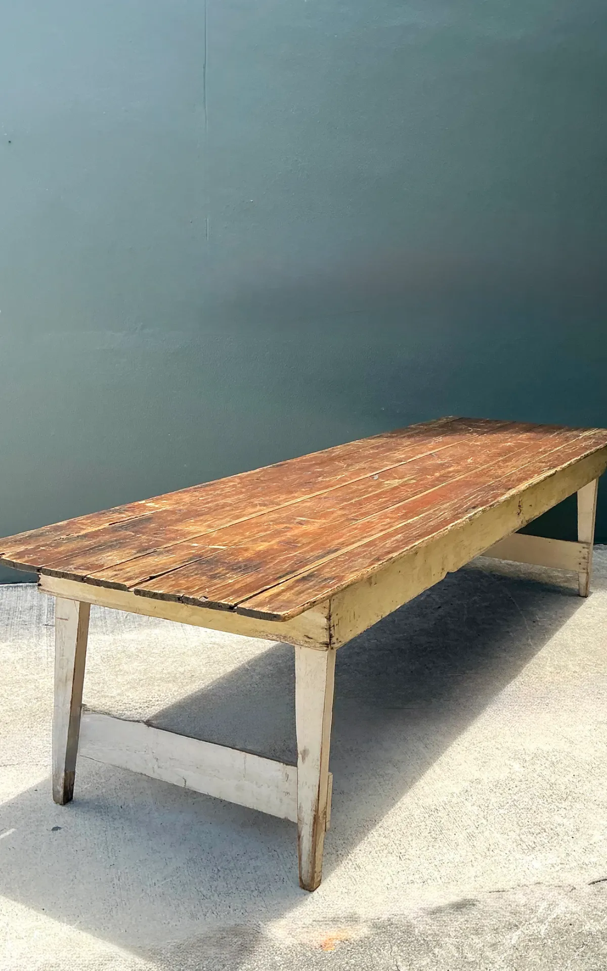 Vintage Rustic Wood Farmhouse Table — additional photo 2
