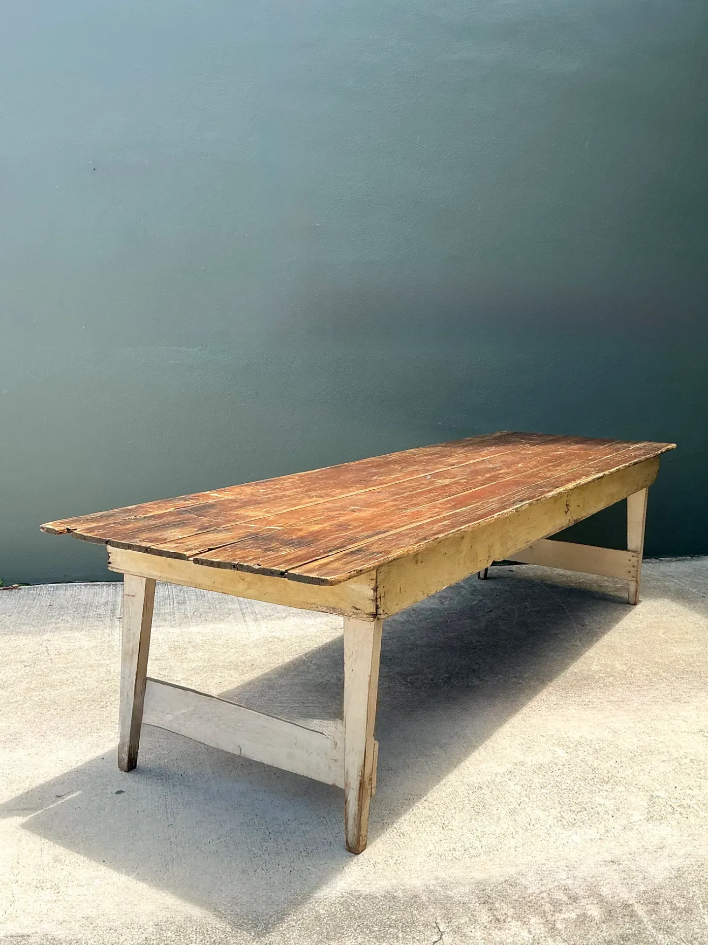 Vintage Rustic Wood Farmhouse Table — additional photo 5