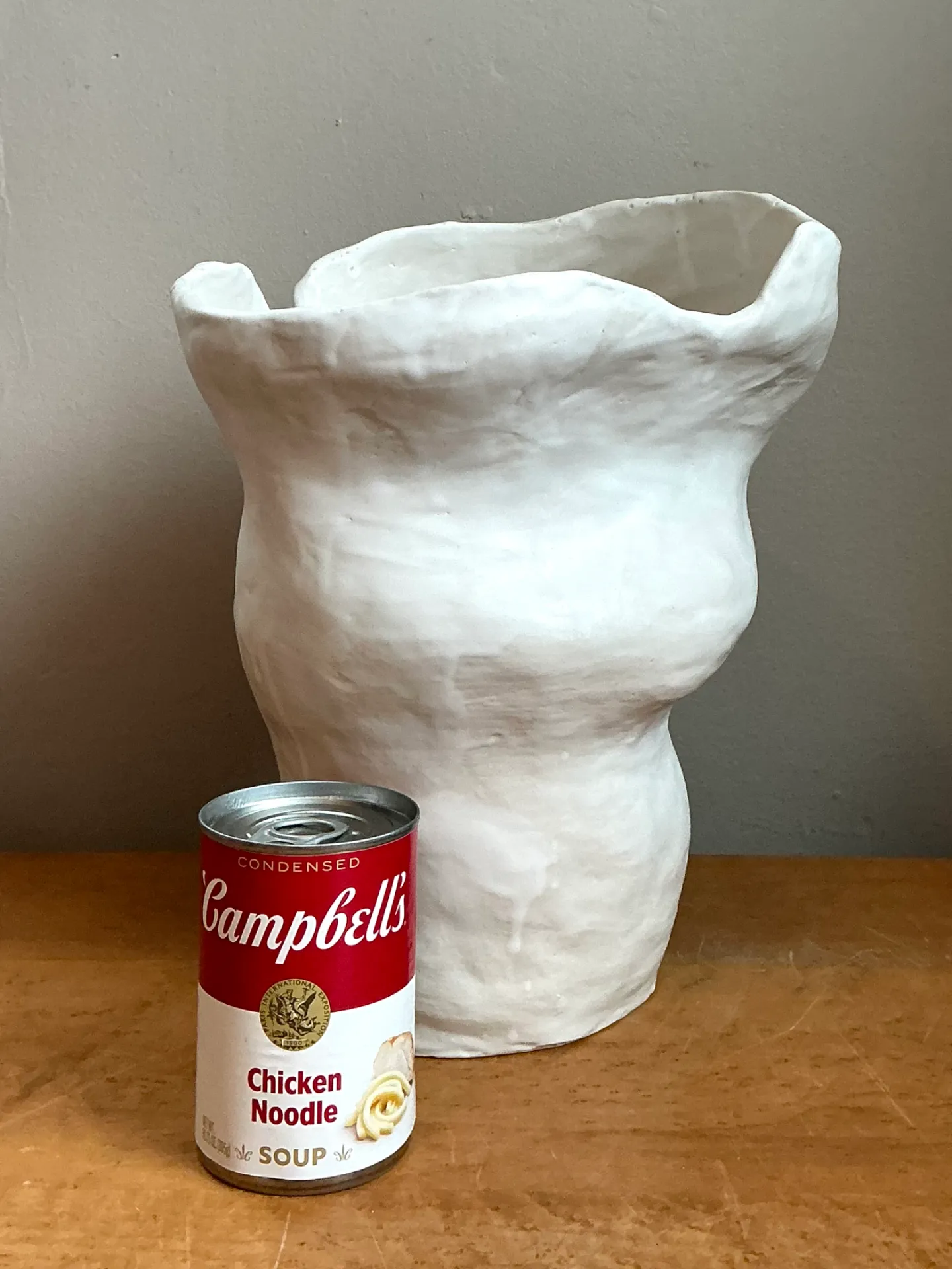 Vintage Biomorphic Sculptural White Ceramic Vase — additional photo 2