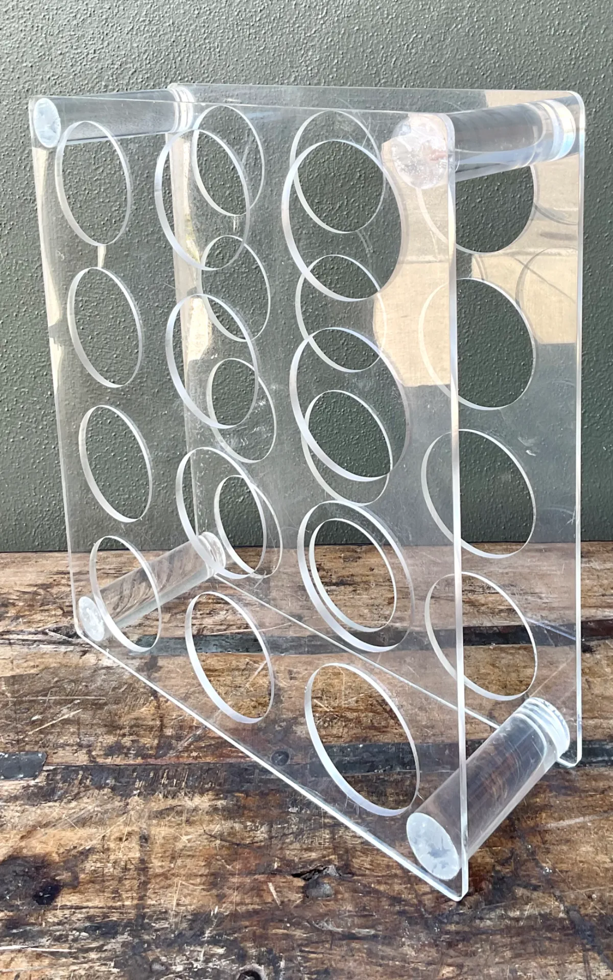 Vintage Lucite Wine Rack