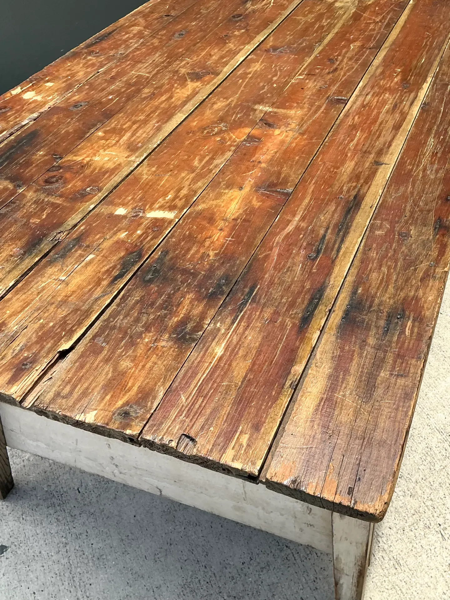 Vintage Rustic Wood Farmhouse Table — additional photo 8
