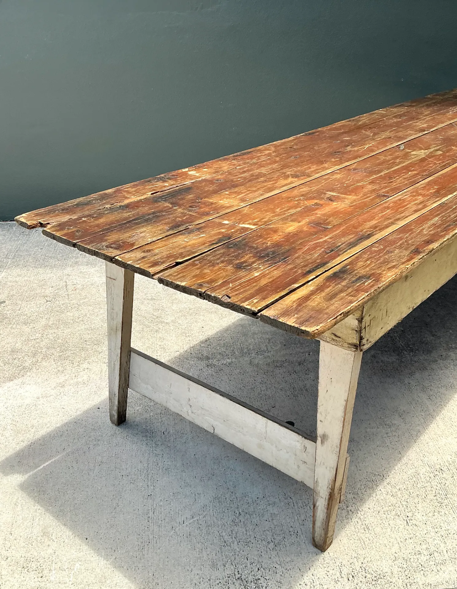 Vintage Rustic Wood Farmhouse Table — additional photo 7