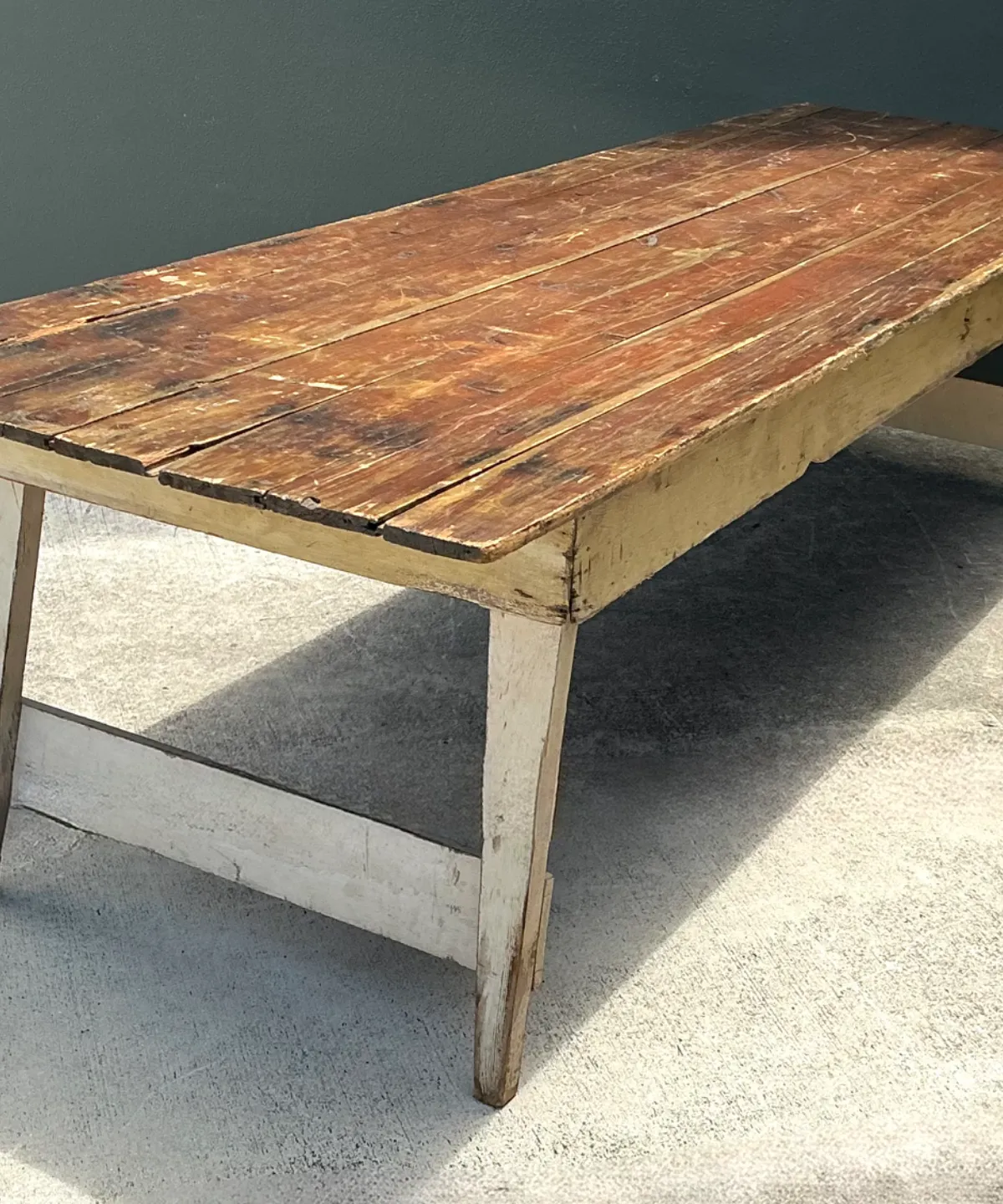 Vintage Rustic Wood Farmhouse Table — additional photo 4